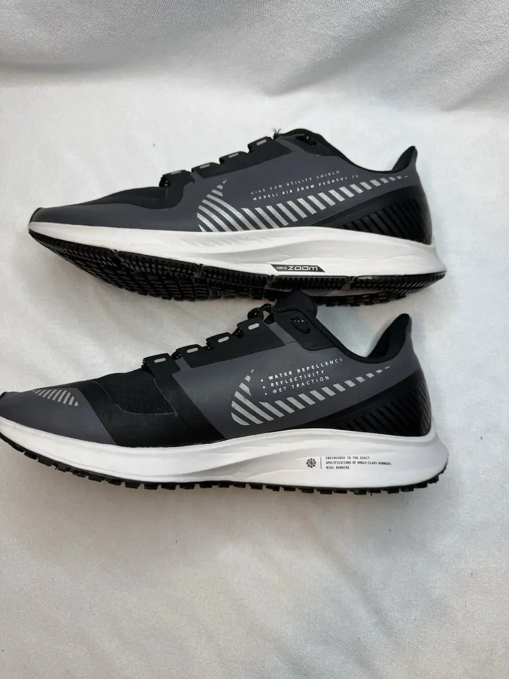 Nike Air Zoom Pegasus 36 Shield womens 8.5 Cool Grey Black Water Resistant